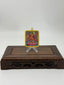 Manjushri Mini Regong Thangka Pendant, Hand‑Painted with Natural Himalayan Mineral Pigments