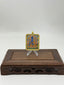 Medicine Buddha Mini Regong Thangka Pendant, Hand‑Painted with Natural Himalayan Mineral Pigments