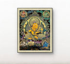 Yellow Jambhala Hand‑Painted Regong Thangka 60×45cm | Natural Mineral Pigments 60x45 cm