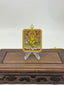 Yellow Jambhala Mini Regong Thangka Pendant, Hand‑Painted with Natural Himalayan Mineral Pigments