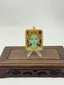 Green Tara Mini Regong Thangka Pendant, Hand‑Painted with Natural Himalayan Mineral Pigments