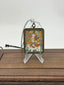Samantabhadra Mini Regong Thangka Pendant, Hand‑Painted with Natural Himalayan Mineral Pigments