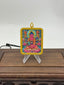 Medicine Buddha Mini Regong Thangka Pendant, Hand‑Painted with Natural Himalayan Mineral Pigments